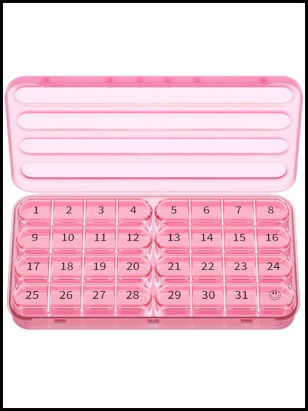 Monthly Pill Organizer 30 Day 1 Time a Day 32 Compartment Travel Pill Box